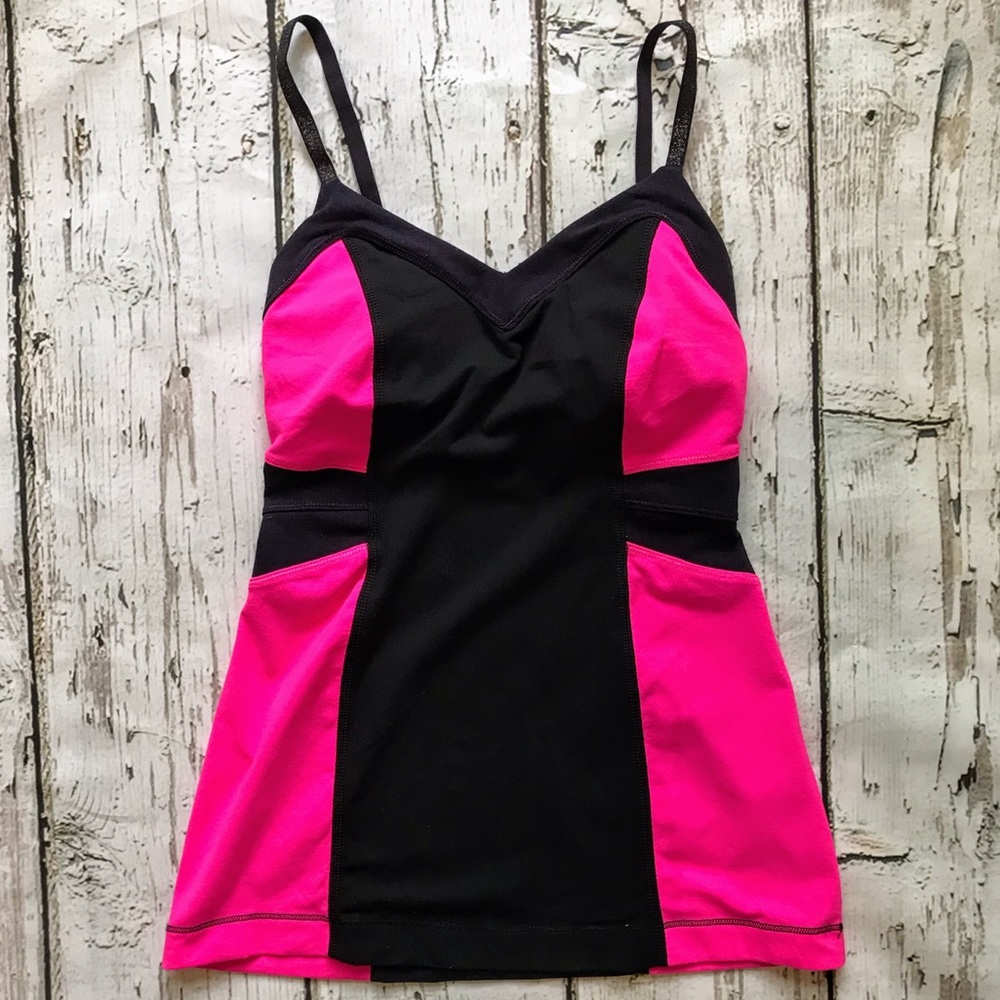 Lululemon Pink/Black Tank Top Size 2
